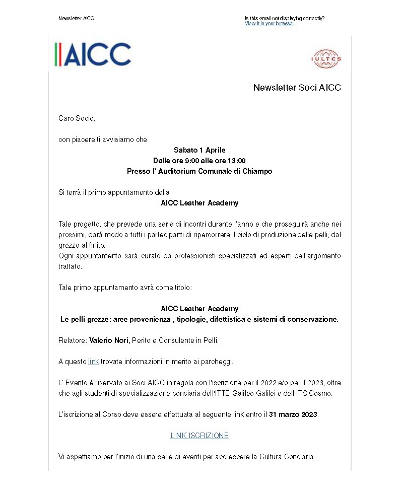 AICC Leather Academy Le Pelli Grezze 